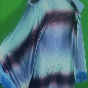 Elegant Blue and Purple Starry Cape